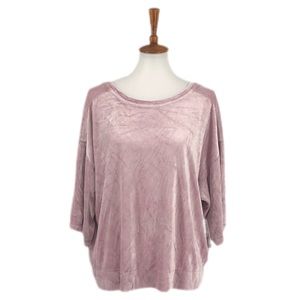 We The Free Mauve Valerie Velour Short Sleeve Top